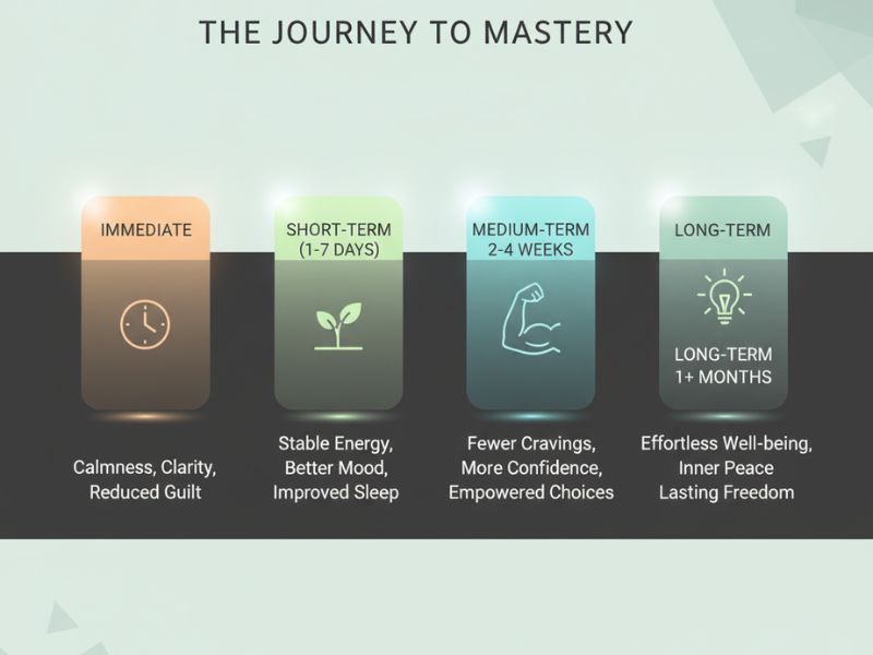 Progressive healing timeline after stopping food-related shame and self-criticism
