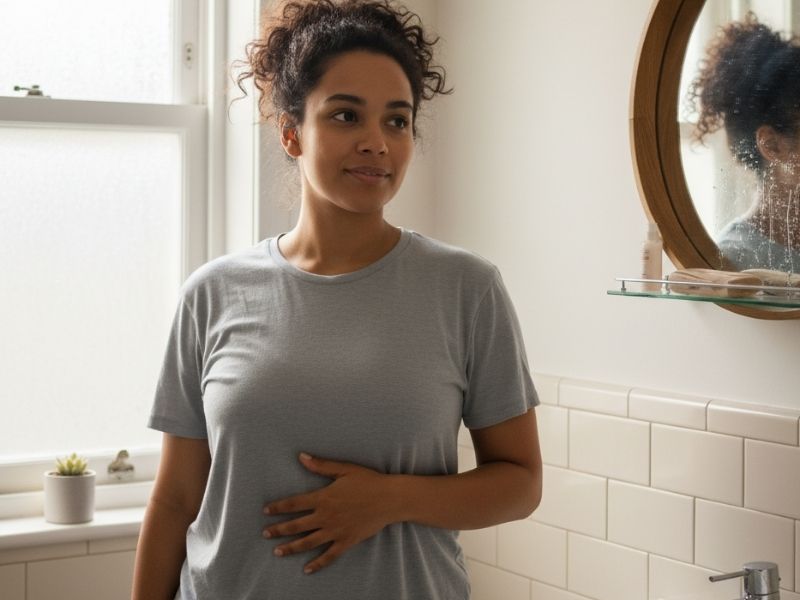 Person checking body changes at home for insulin resistance signs