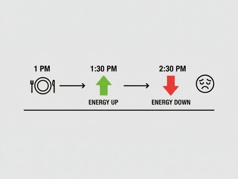 Post-meal energy crash timeline for insulin resistance test