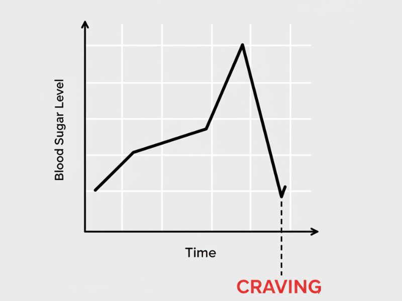 Blood sugar crash causing sugar cravings in insulin resistance