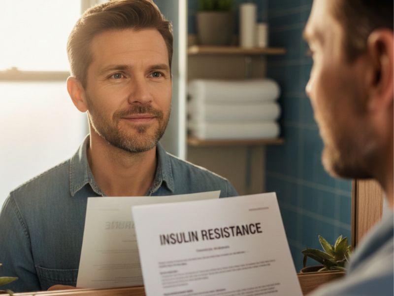 Person discovering insulin resistance diagnosis representing does insulin resistance cause weight gain