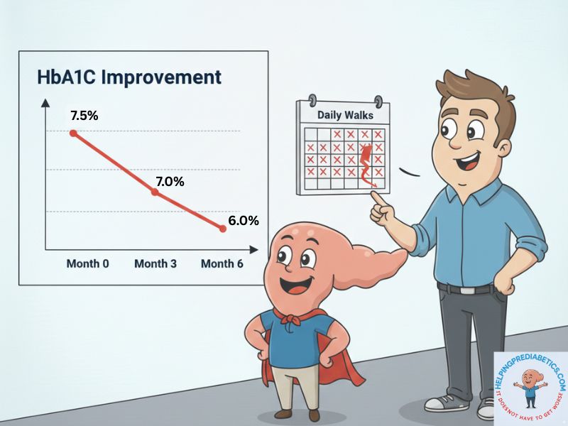 Blood sugar improvement chart showing prediabetes reversal progress