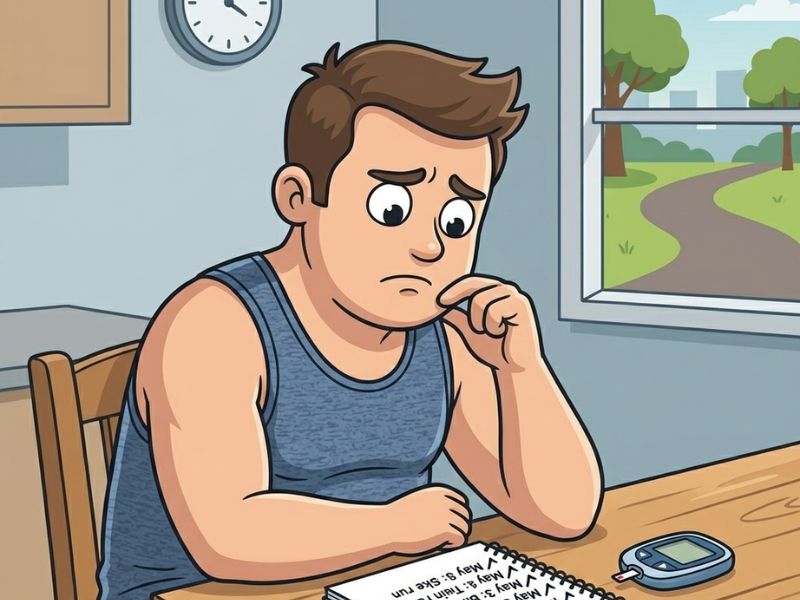 Tom tracking exercise sessions for prediabetes management with consistent effort