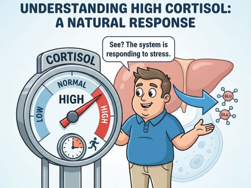 Pete explaining cortisol mechanism and liver glucose release during high intensity exercise