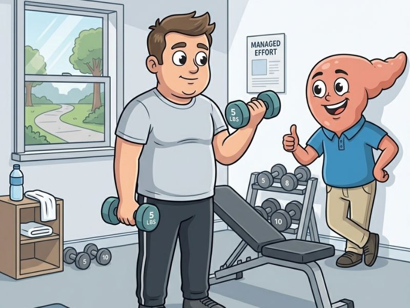 Tom doing light resistance training correctly for insulin resistance and blood sugar support