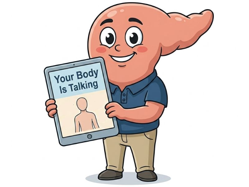 Pharmacist Pete holding the free ebook — Your Body Is Talking: A Pharmacist's Guide to Stopping Prediabetes.