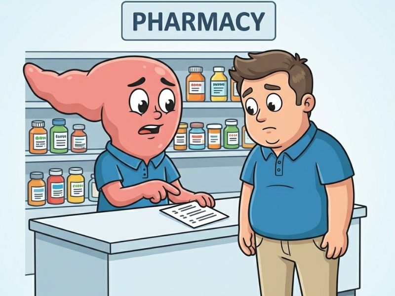 pharmacist Pete and Jan reviewing a prediabetes action plan at the pharmacy counter