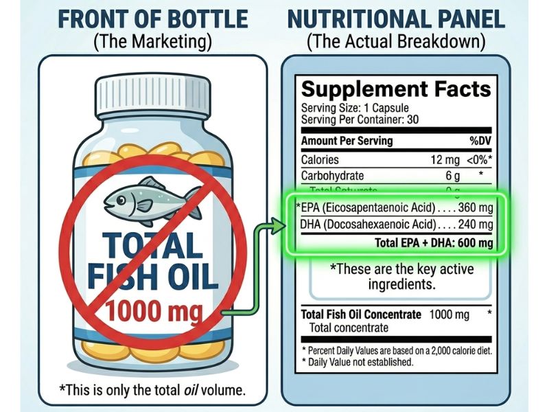 Omega-3 and blood sugar — how to read EPA and DHA on a supplement label